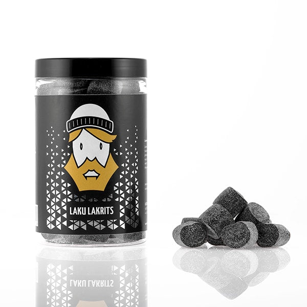 Can of Laku Lakrits "Liquorice with Liquorice" 300g