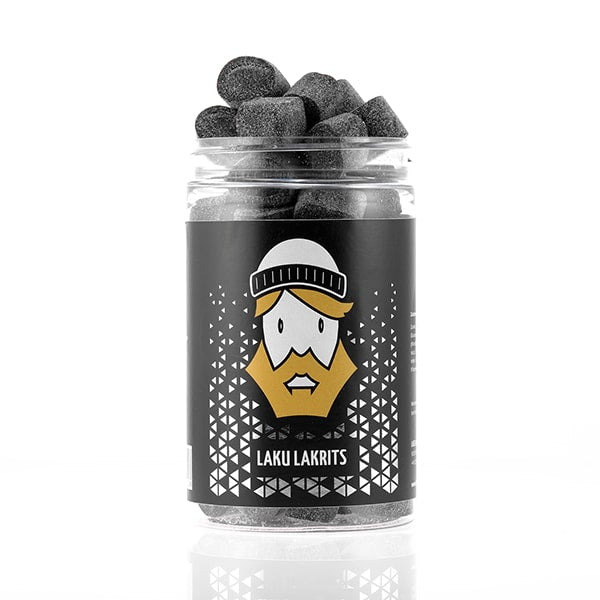 Can of Laku Lakrits "Liquorice with Liquorice" 300g