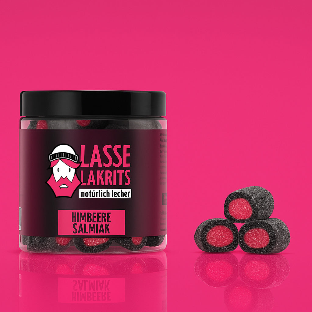 Can of raspberry salmiak